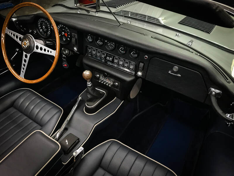 Black Jaguar Interior Interior with custom piping