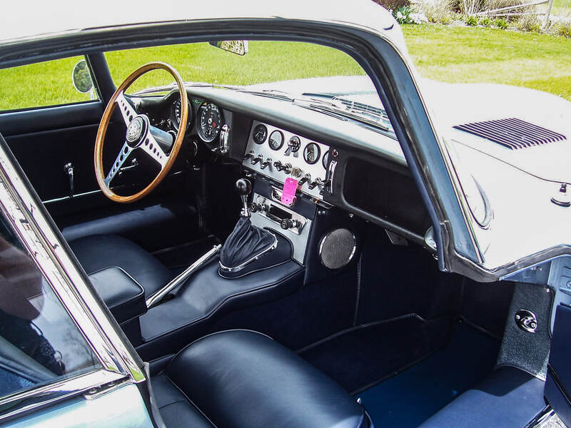 Blue Jaguar E-Type Interior