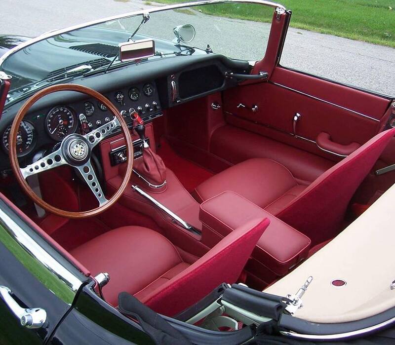 Dark Red Jaguar E-Type Interior